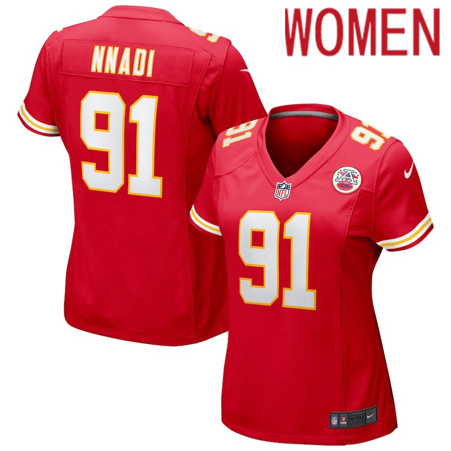 Women Kansas City Chiefs #91 Derrick Nnadi Nike Red Game NFL Jersey